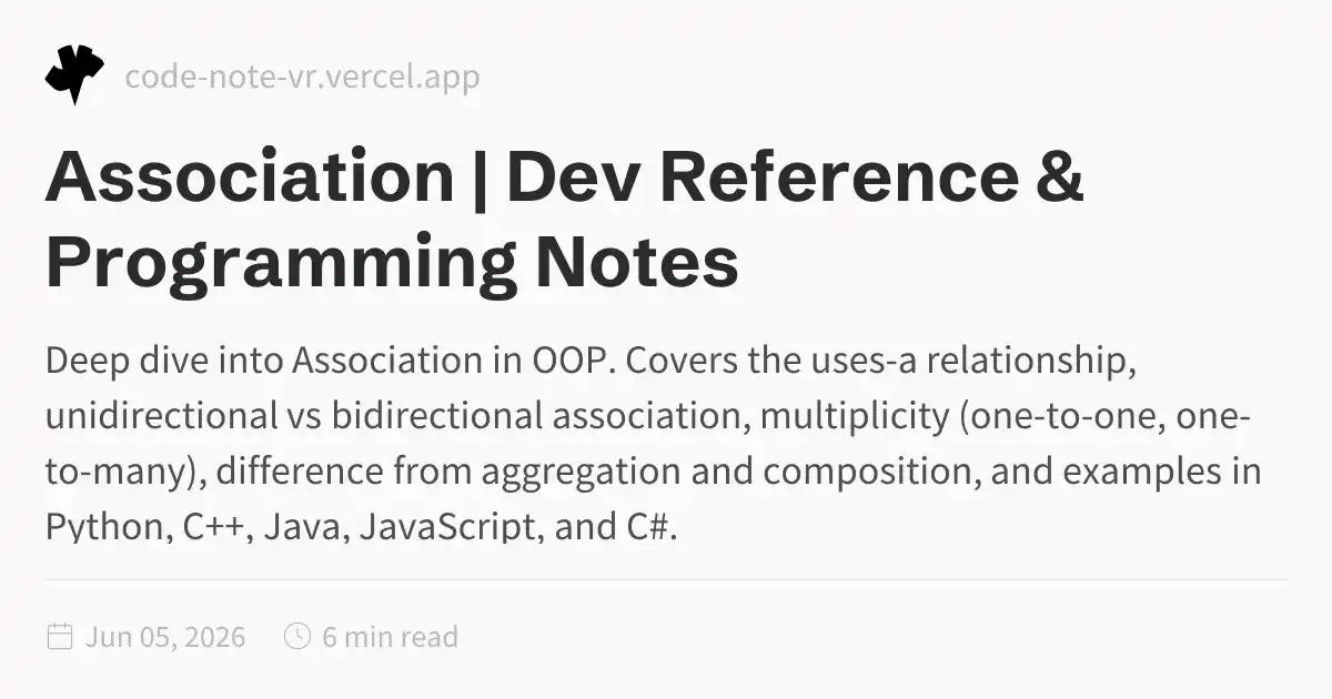 Association in OOP – Complete In-Depth Guide | Uses-A Relationship ...