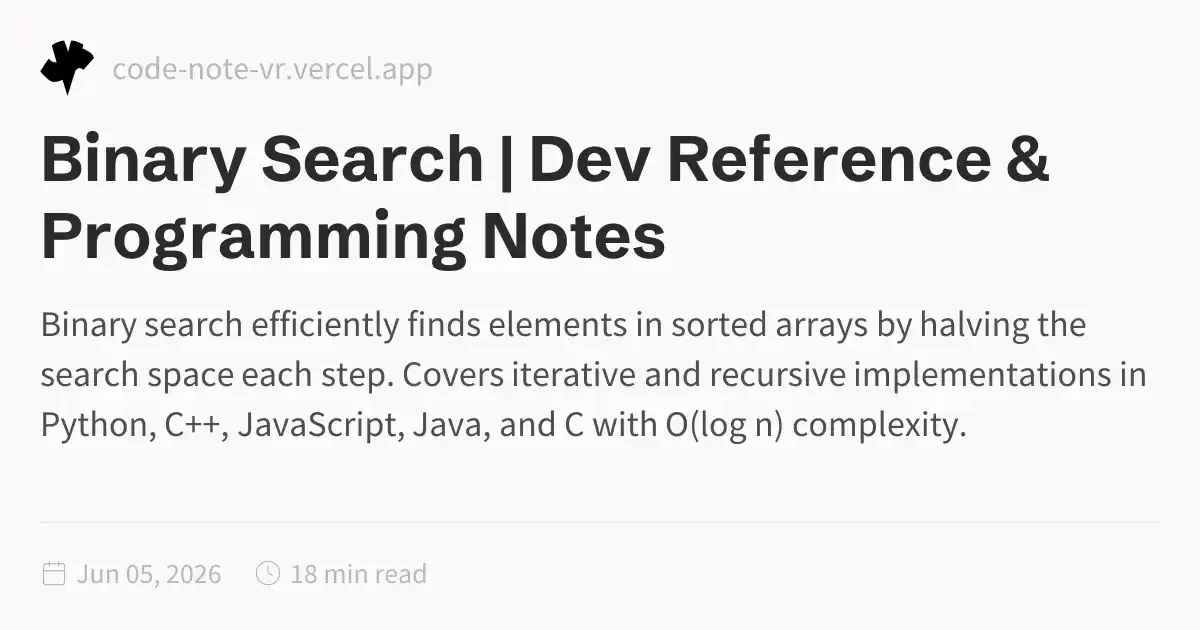 Binary Search Algorithm – O(log n) Divide and Conquer Search | Dev ...