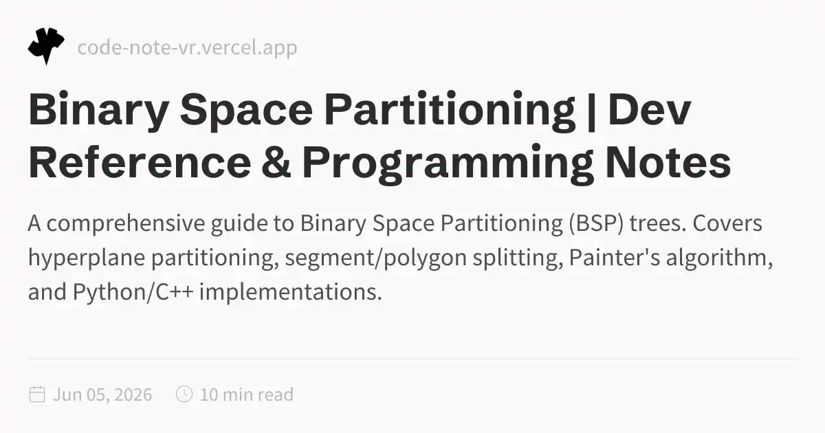 Binary Space Partitioning (BSP) – 3D Rendering & Spatial Partitioning ...