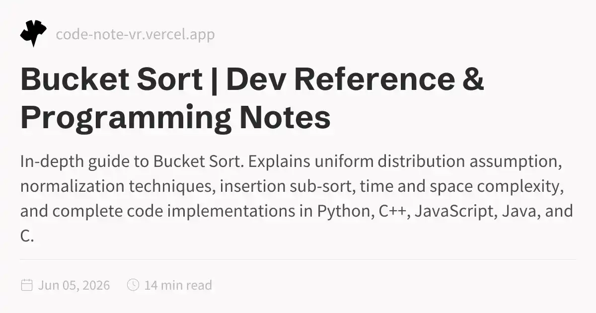 Bucket Sort Algorithm – Distribution Sorting Explained | Free Coding ...