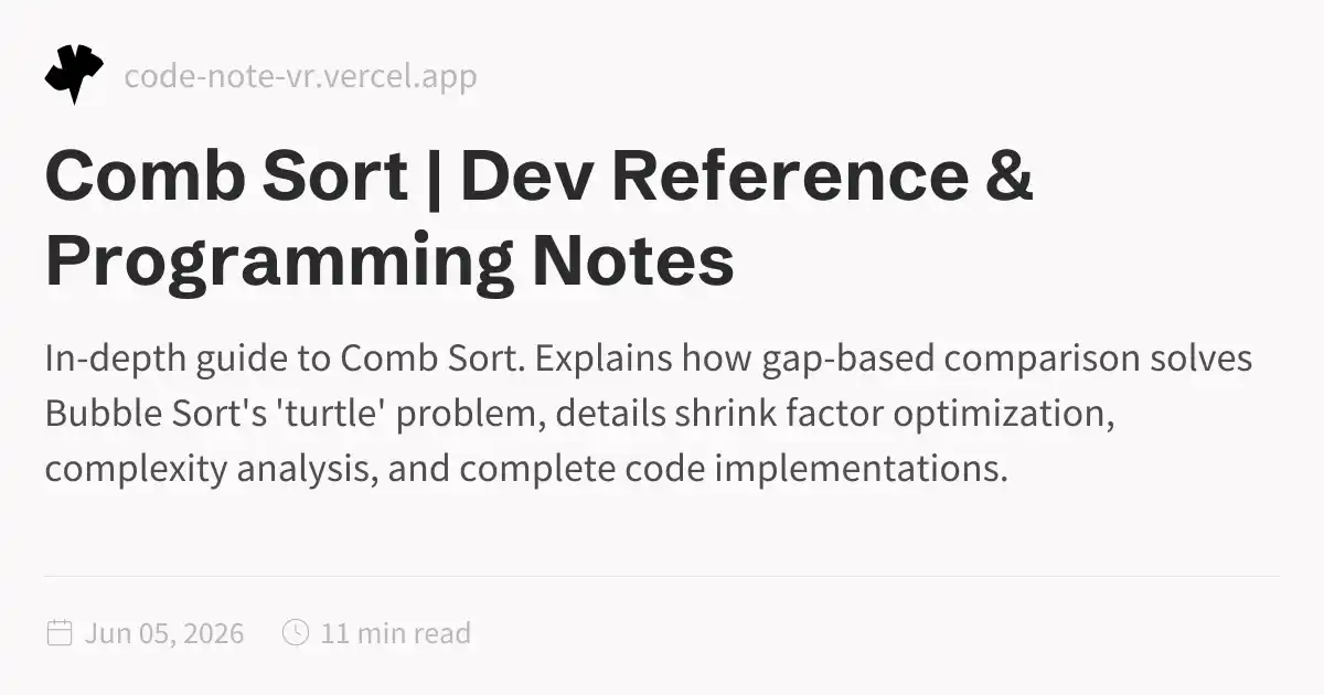 Comb Sort Algorithm – Eliminating Turtles, Complexity, and Code | Dev ...