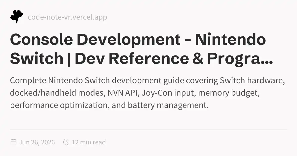 Switch Development Hardware Nintendo Switch SDK Development – Complete Switch Developer Guide | Dev ...