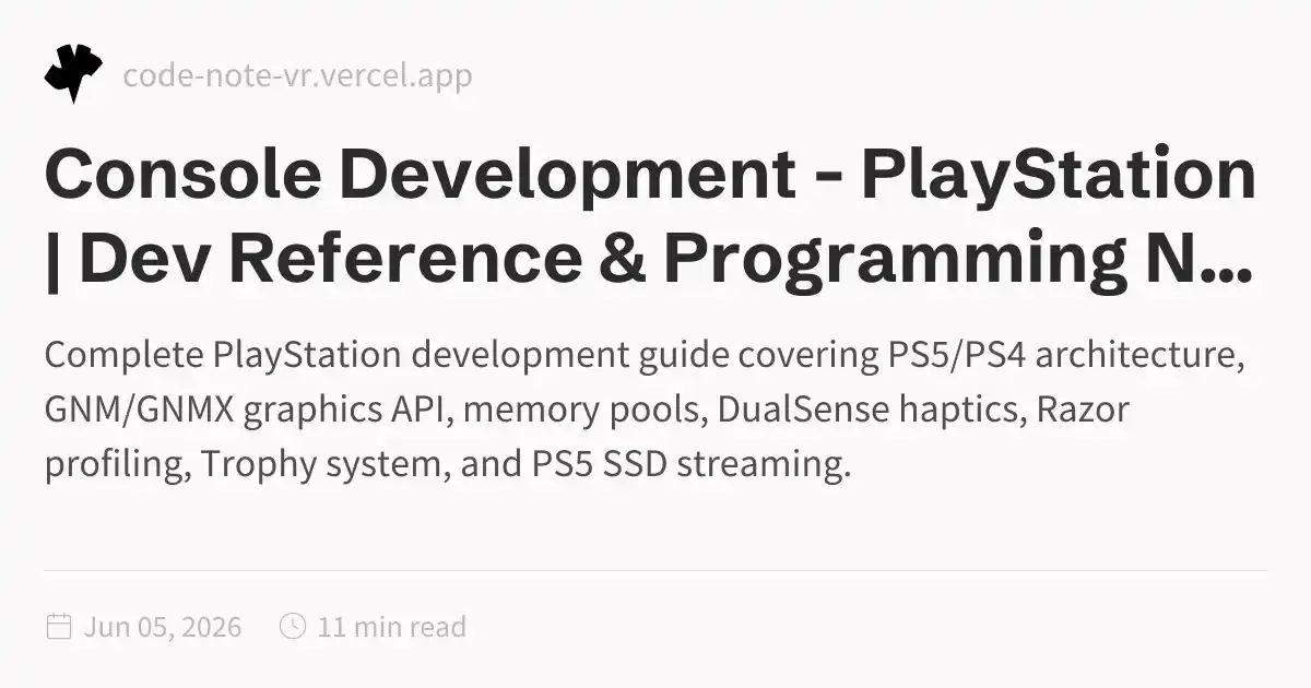 Developer Ps4 PlayStation SDK Development – PS4/PS5 Developer Guide | Dev Reference ...