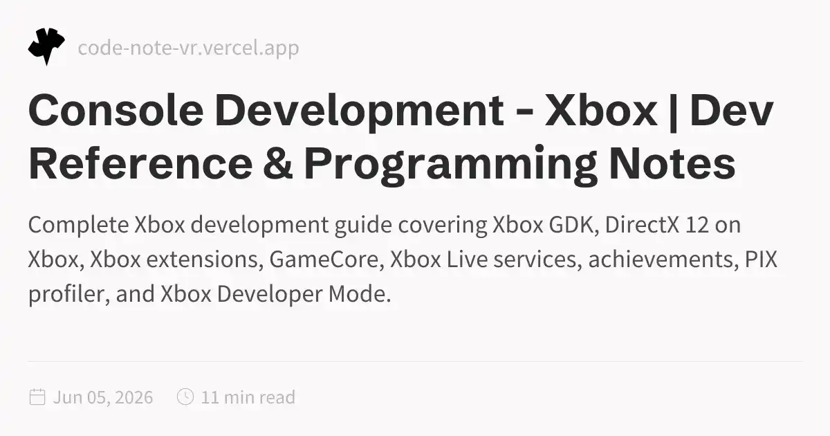 Xbox SDK Development – Xbox Series X/S & GDK Developer Guide | Dev ...