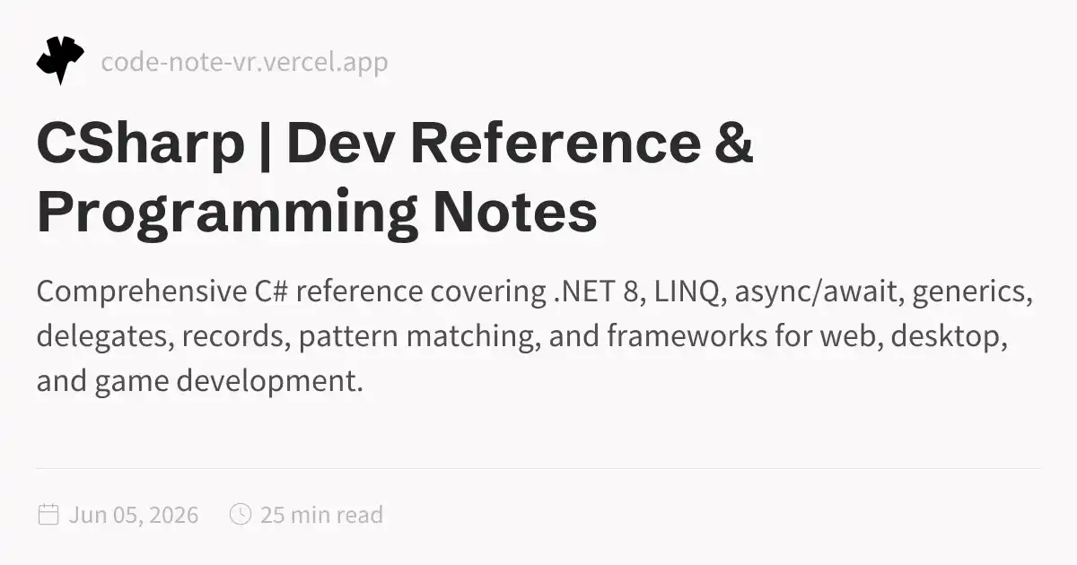 C# Programming Reference – Modern .NET Syntax and Features | Dev ...
