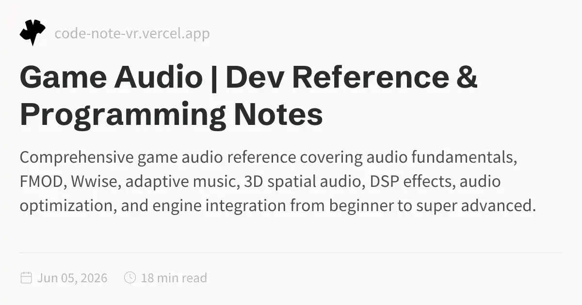 Game Audio – Complete Sound Design & Implementation Guide | Dev ...
