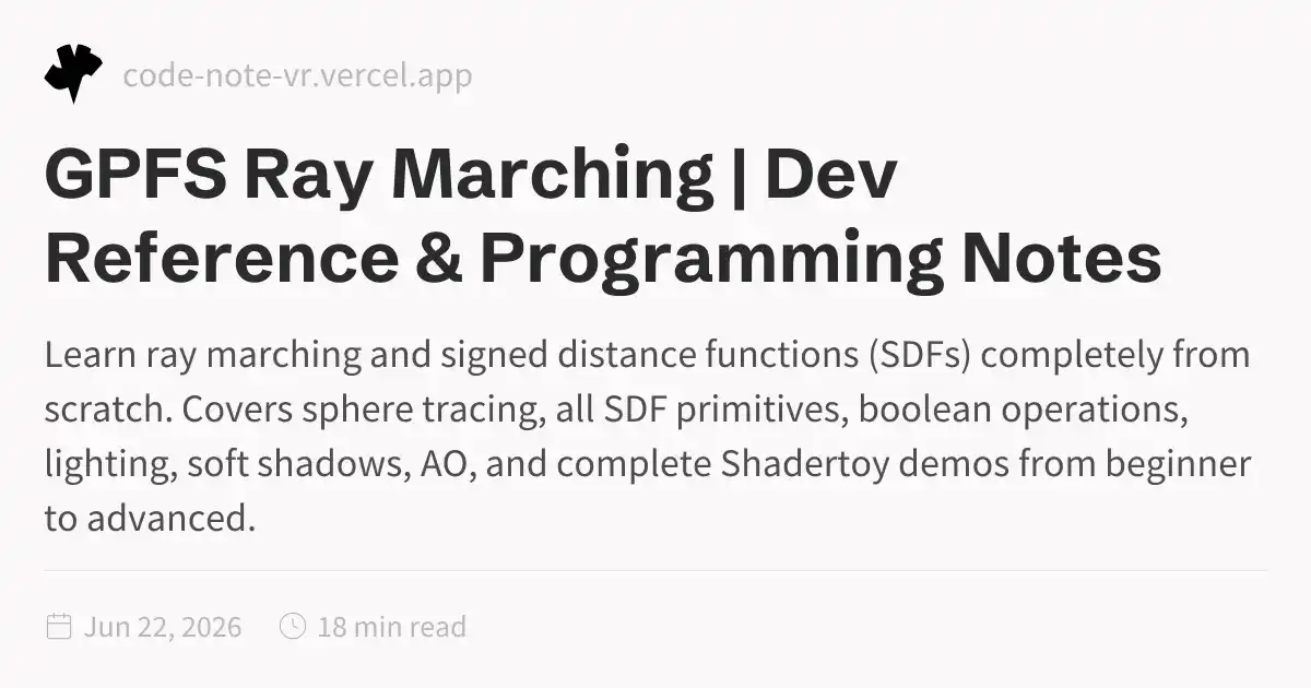 Ray Marching From Scratch – Complete Beginner to Advanced SDF Guide ...