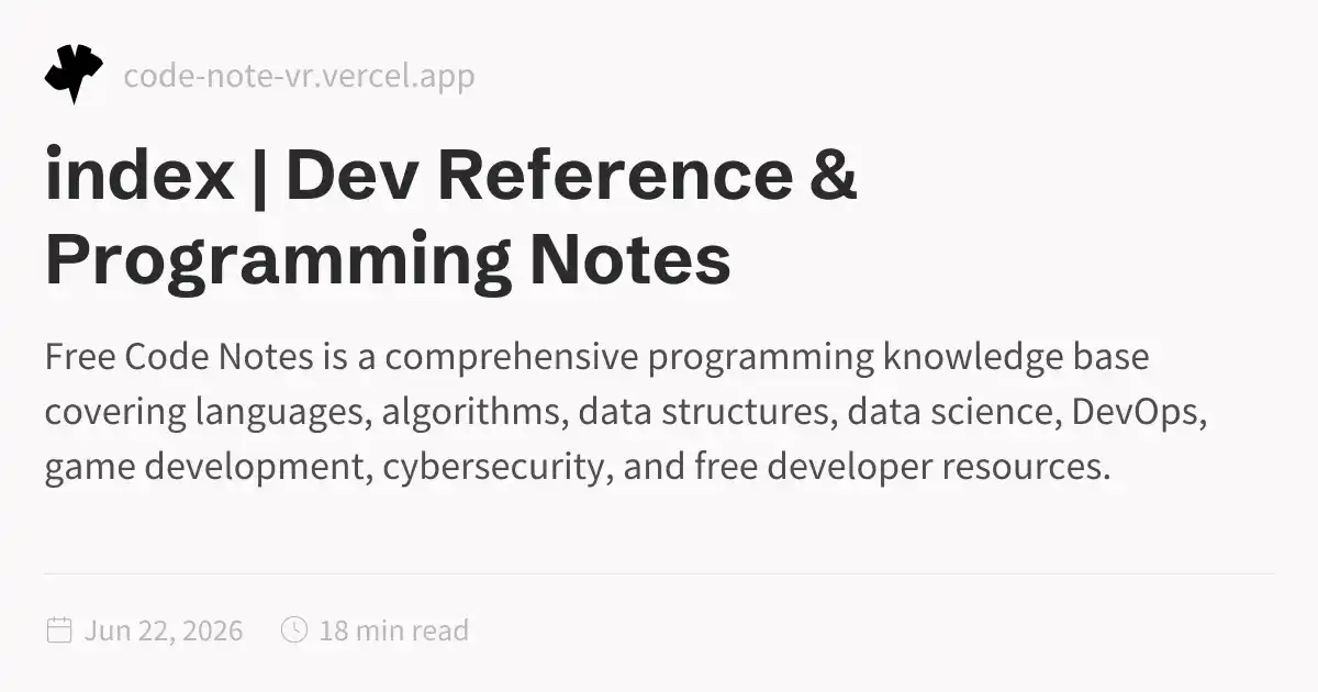 Free Code Notes – Programming, DSA, DevOps, Game Dev & Data Science ...