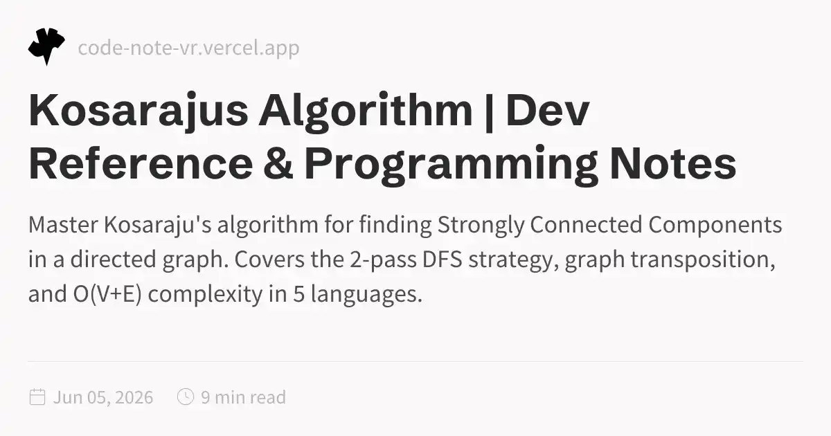 Kosaraju's Algorithm – Strongly Connected Components (SCC) | Dev ...
