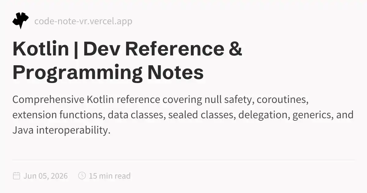 Kotlin Programming Reference – JVM, Android, and Multiplatform Guide ...