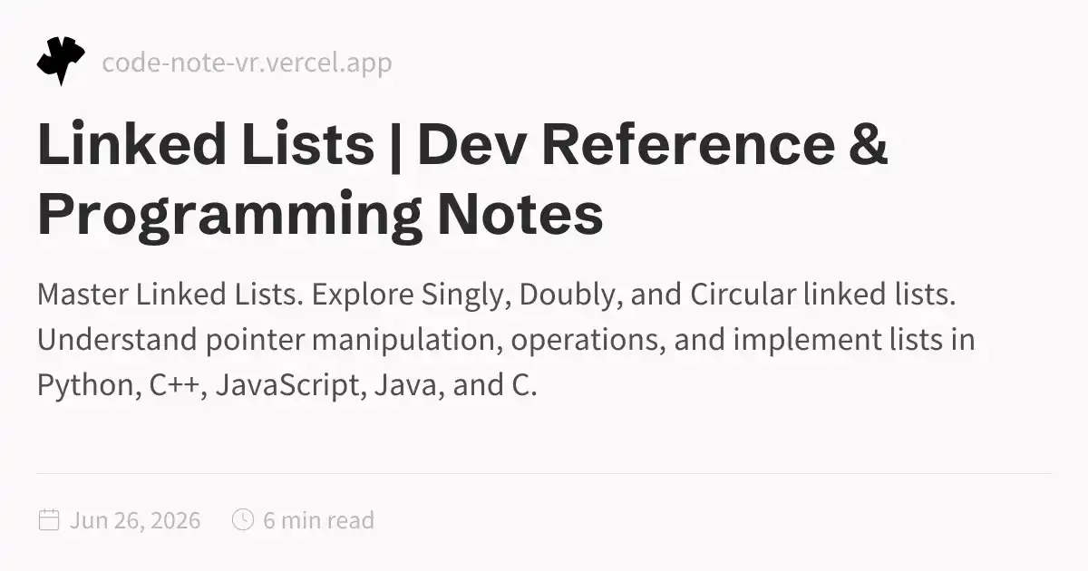 Linked Lists Data Structure - Premium DSA Guide | Dev Reference ...
