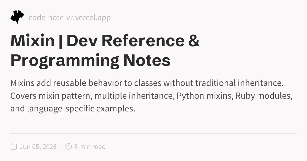 Mixins in OOP – Reusable Behavior Without Inheritance Guide | Dev ...
