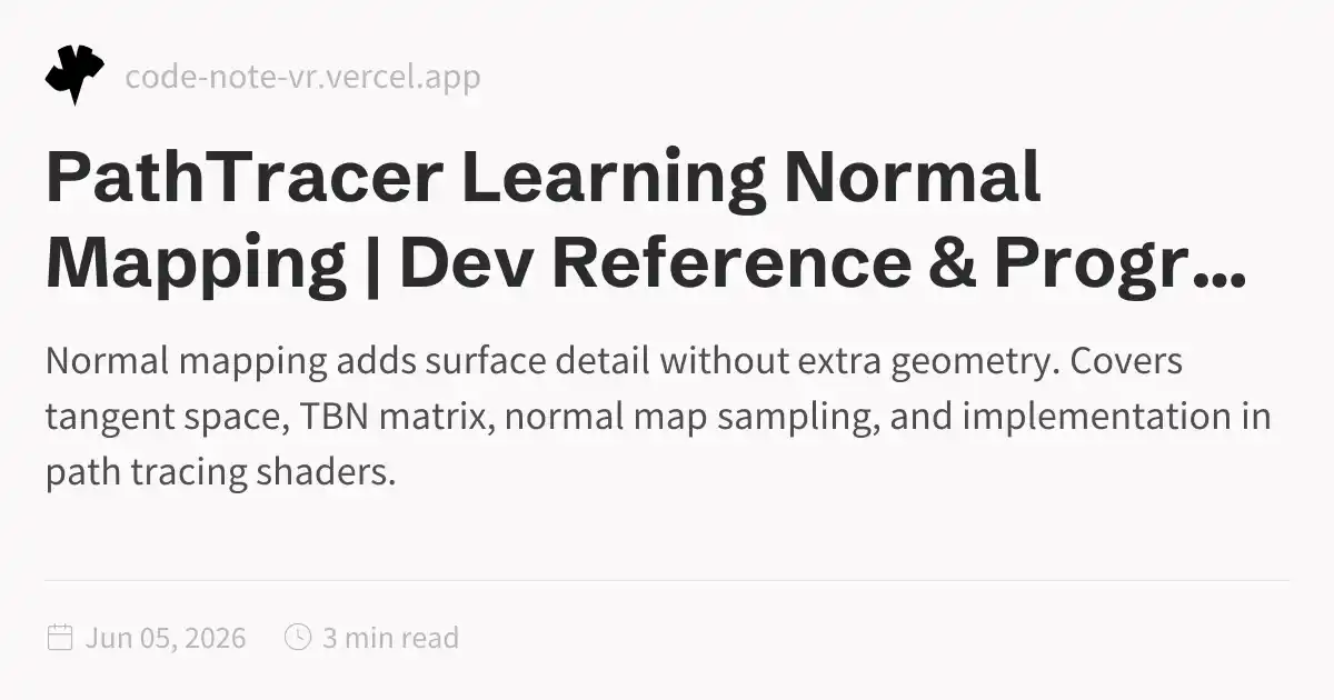 Normal Script Mapping Normal Mapping in Path Tracing β Tangent Space and TBN Guide | Dev ...
