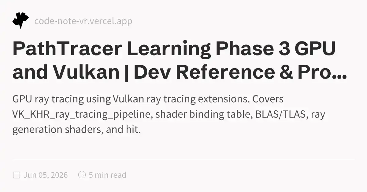 GPU Ray Tracing with Vulkan – VK_KHR_ray_tracing Implementation | Dev ...