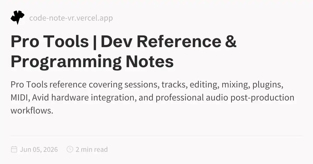 Pro Tools Reference – Professional Audio Recording and Mixing Guide ...