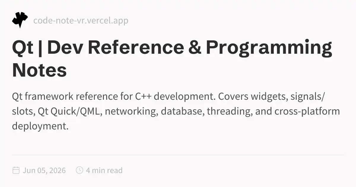 Qt Framework – C++ GUI and Cross-Platform Development Reference | Dev ...