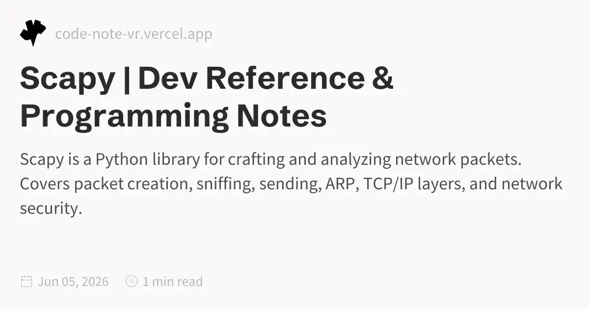 Scapy Python Library – Network Packet Manipulation Reference | Dev ...