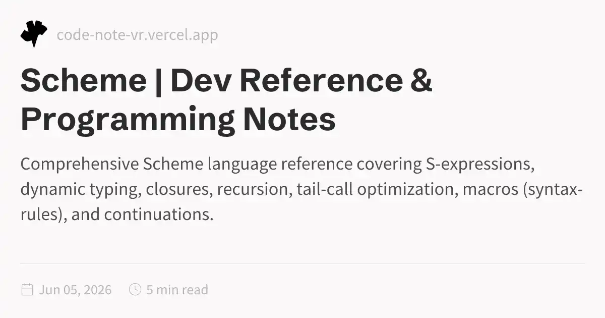 Scheme Programming Reference – Lisp Dialect Guide | Dev Reference ...