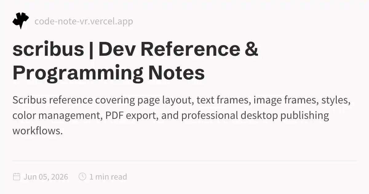 Scribus Reference – Open Source Desktop Publishing Guide | Dev ...