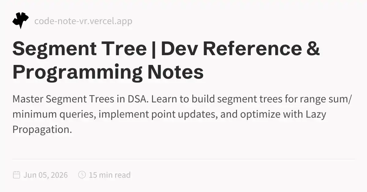 Segment Tree – Range Queries & Lazy Propagation Guide | Dev Reference ...