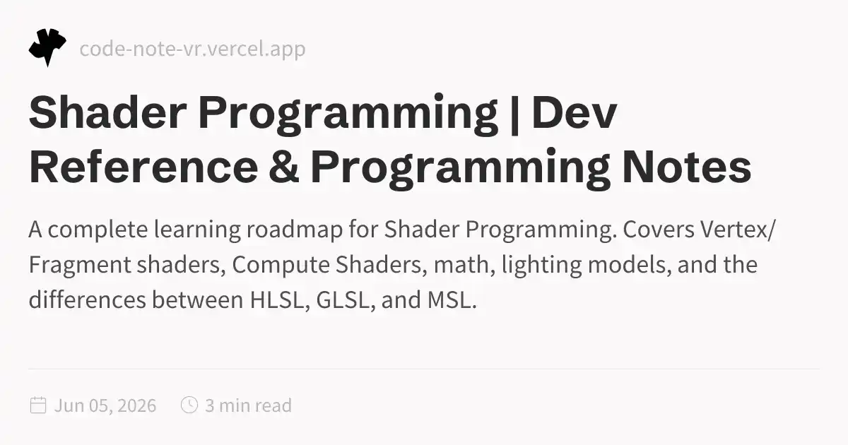 Shader Programming Guide – HLSL, GLSL, WGSL, MSL | Dev Reference ...