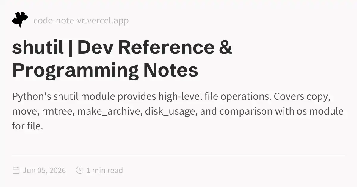 shutil Python Module – File and Directory Operations Reference | Dev ...