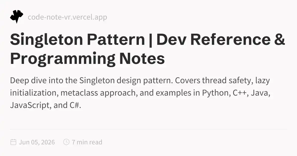 Singleton Pattern – Creational Design Pattern Reference Guide | Dev ...