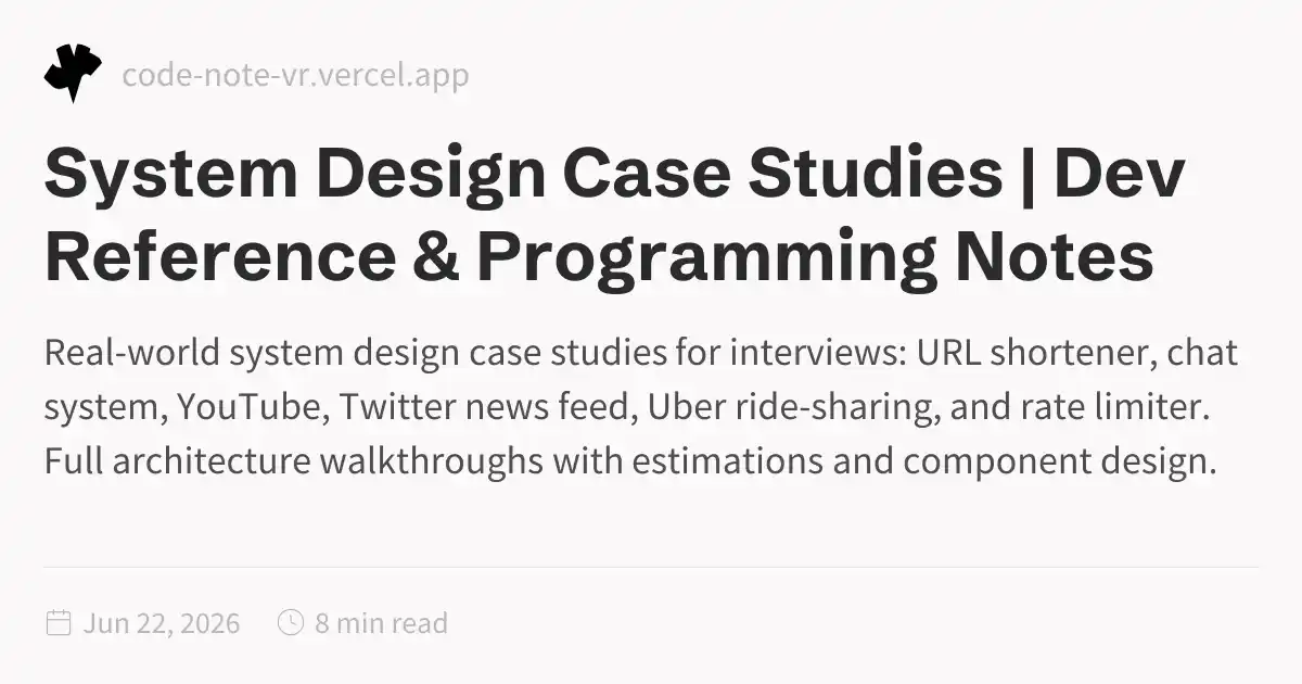 System Design Case Studies – URL Shortener, Chat, YouTube, Twitter Feed ...