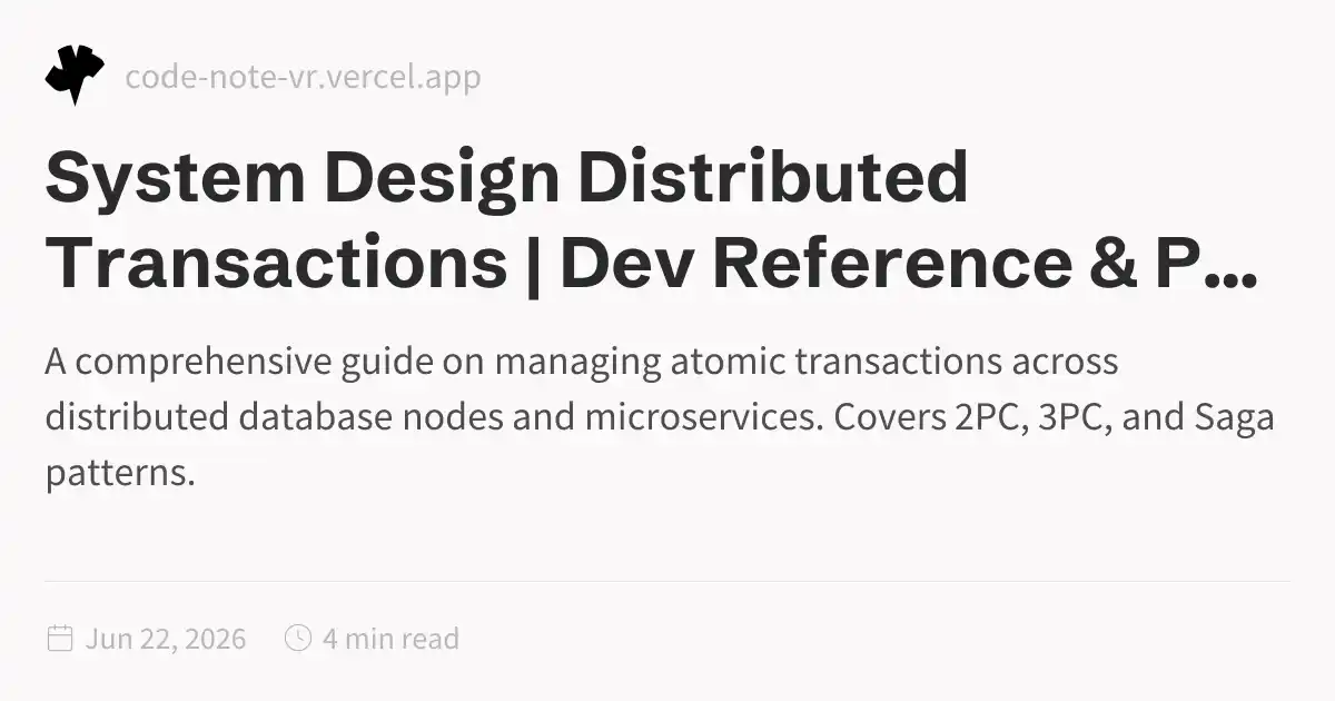 Distributed Transactions (2PC, 3PC, Saga) – System Design Guide | Dev ...