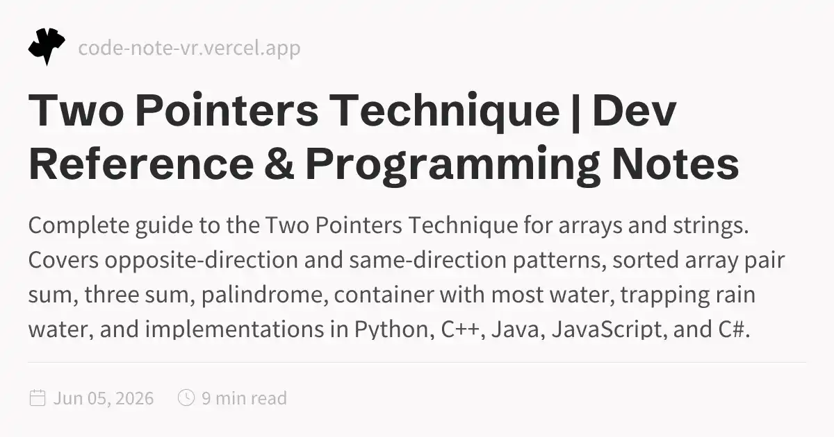 Two Pointers Technique – Linear Array Search In-Depth Guide | Dev ...