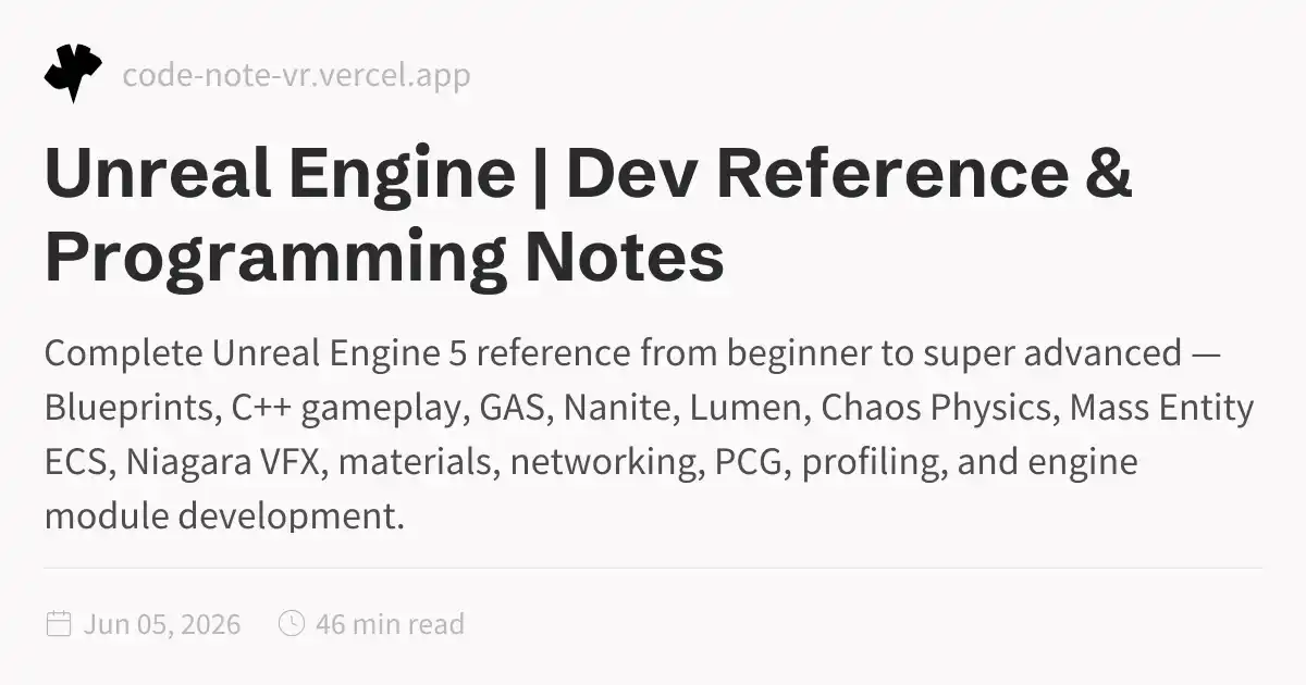 Unreal Engine Reference – Beginner to Advanced C++ & Blueprint Guide ...