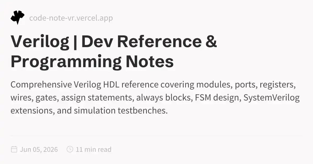 Verilog Reference – Hardware Description Language Syntax Guide | Dev ...