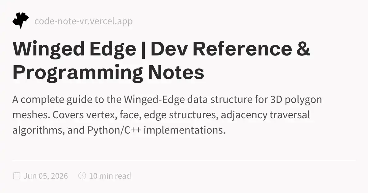 Winged-Edge Data Structure – Polygon Mesh Representation Guide | Free ...