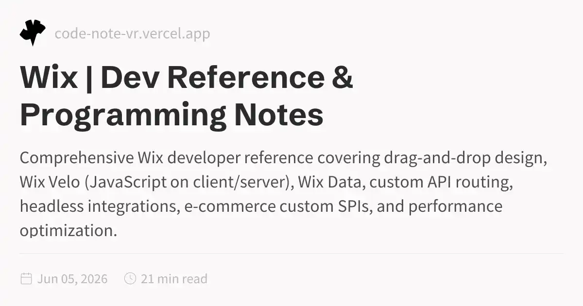 Wix Velo & Studio Complete Guide – Architecture, Code, and Custom APIs ...